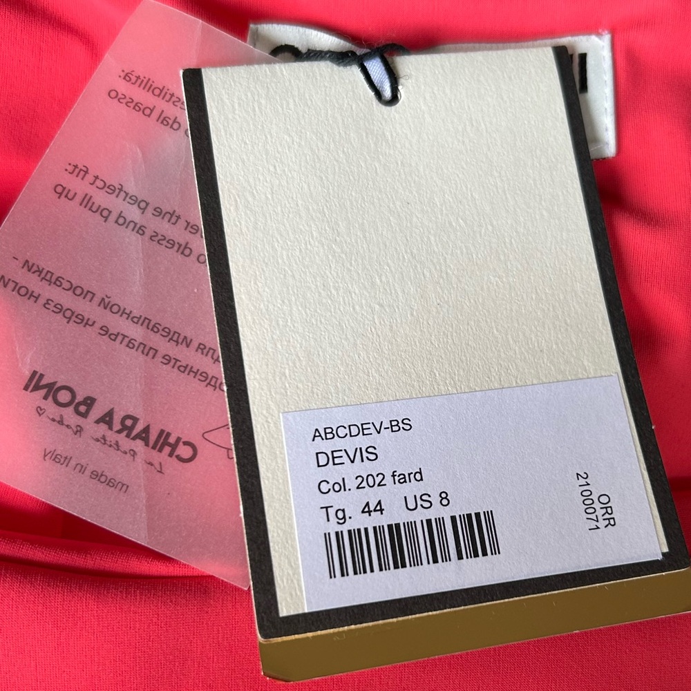 NWT $695 Chiara Boni La Petite Robe Devis Dress in Pink Red Sz 8 - Picture 12 of 16